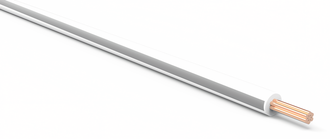 20 Gauge White w/ Gray Stripe Automotive TXL Wire Per Ft