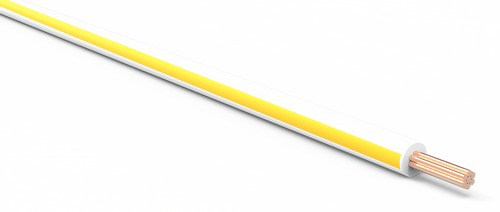 20 Gauge White w/ Yellow Stripe Automotive TXL Wire Per Ft