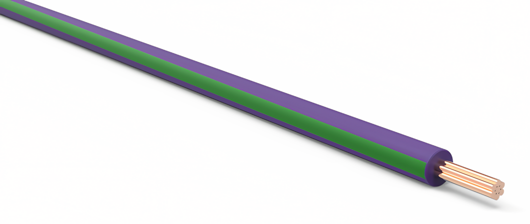 20 Gauge Purple w/ Green Stripe Automotive TXL Wire Per Ft
