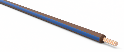20 Gauge Brown w/ Blue Stripe Automotive TXL Wire Per Ft
