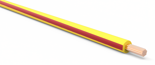 18 Gauge Yellow w/ Red Stripe Automotive TXL Wire Per Ft