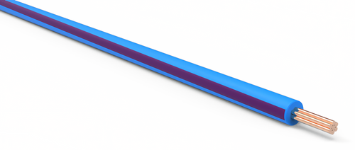 20 Gauge Light Blue w/ Purple Stripe Automotive TXL Wire Per Ft