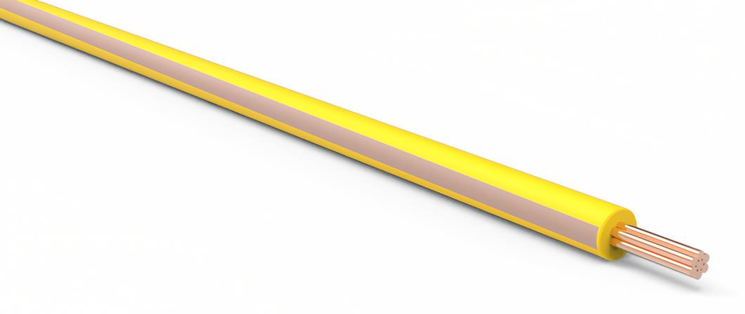 20 Gauge Yellow w/ Tan Stripe Automotive TXL Wire Per Ft