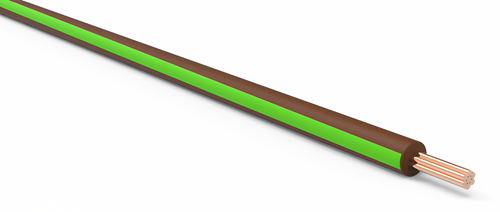 20 Gauge Brown w/ Light Green Stripe Automotive TXL Wire Per Ft