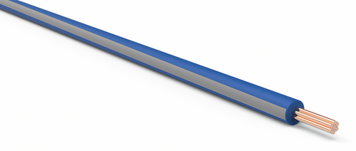 20 Gauge Dark Blue w/ Gray Stripe Automotive TXL Wire Per Ft