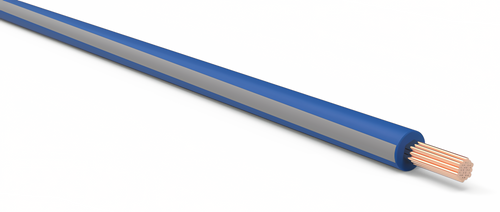 18 Gauge Dark Blue w/ Gray Stripe Automotive TXL Wire Per Ft