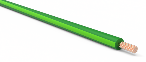 18 Gauge Dark Green w/ Light Green Stripe Automotive TXL Wire Per Ft