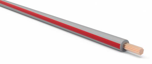18 Gauge Gray w/ Red Stripe Automotive TXL Wire Per Ft