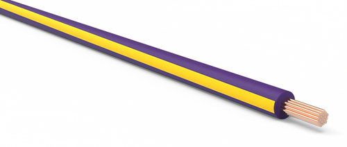 18 Gauge Purple w/ Yellow Stripe Automotive TXL Wire Per Ft