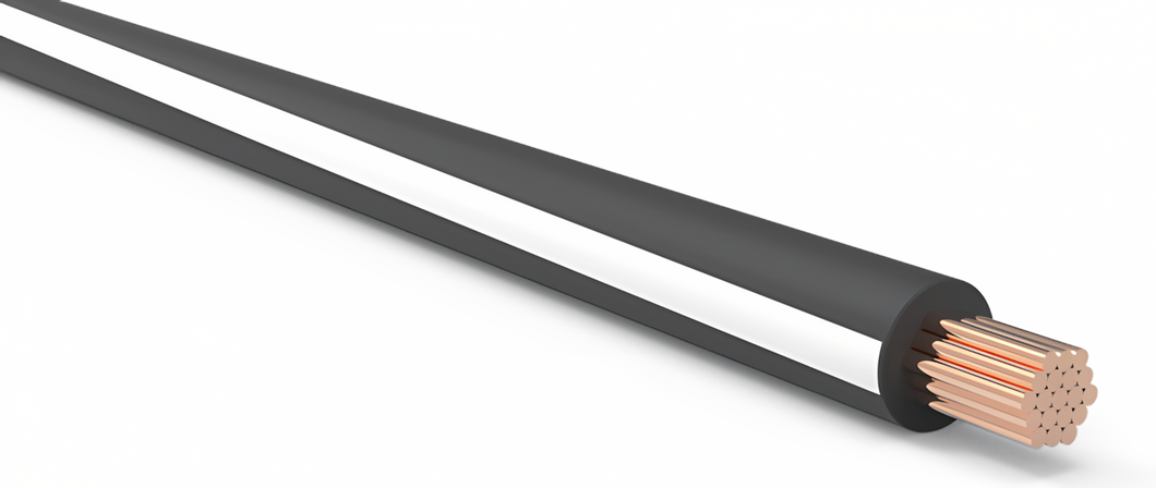 12 Gauge Black w/ White Stripe Automotive TXL Wire Per Ft