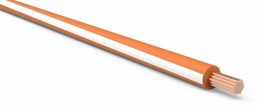 16 Gauge Orange w/ White Stripe Automotive TXL Wire Per Ft