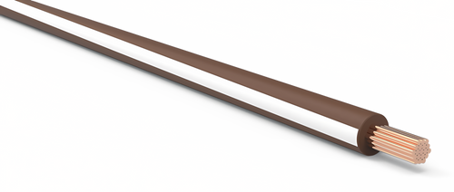 16 Gauge Brown w/ White Stripe Automotive TXL Wire Per Ft