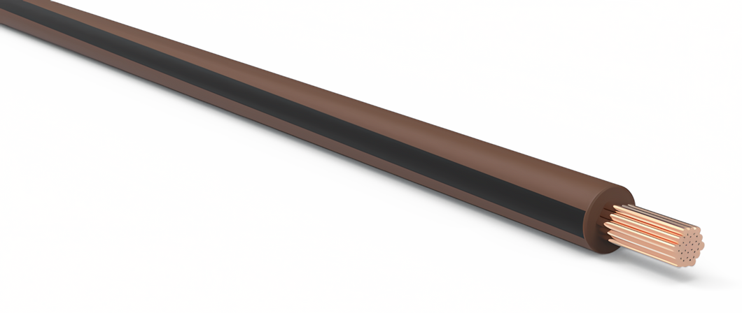 16 Gauge Brown w/ Black Stripe Automotive TXL Wire Per Ft