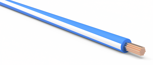 16 Gauge Light Blue w/ White Stripe Automotive TXL Wire Per Ft