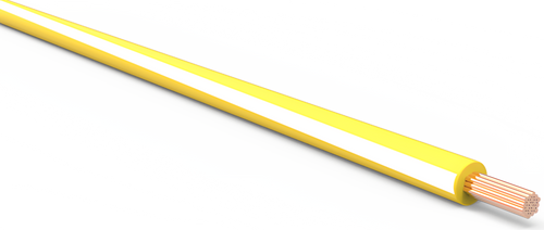 18 Gauge Yellow w/ White Stripe Automotive TXL Wire Per Ft