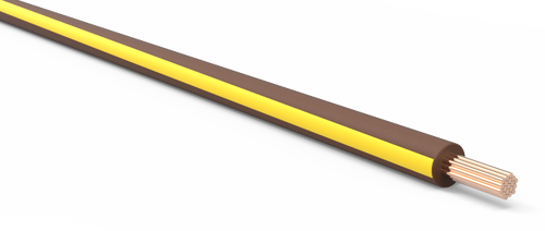 18-AWG-Automotive-TXL-Wire-Brown-w/-Yellow-Stripe-by-the-Foot