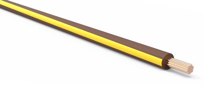 18-AWG-Automotive-TXL-Wire-Brown-w/-Yellow-Stripe-by-the-Foot