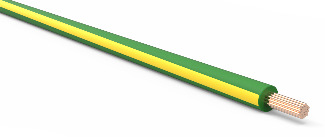 18-AWG-Automotive-TXL-Wire-Dark-Green-w/-Yellow-Stripe-by-the-Foot