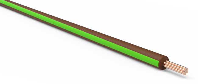20-AWG-Automotive-TXL-Wire-Brown-w/-Light-Green-Stripe-by-the-Foot