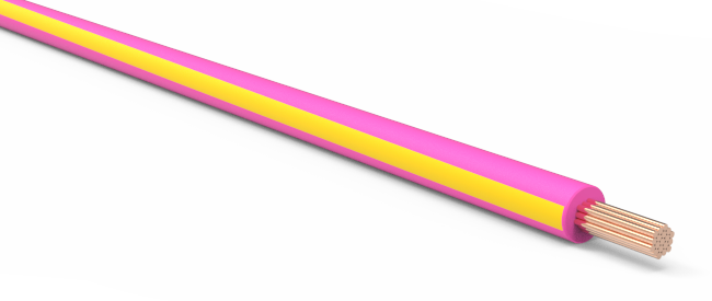 18-AWG-Automotive-TXL-Wire-Pink-w/-Yellow-Stripe-by-the-Foot